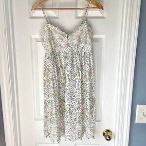 Joie Babydoll Floral Eyelet Dress Sz Large